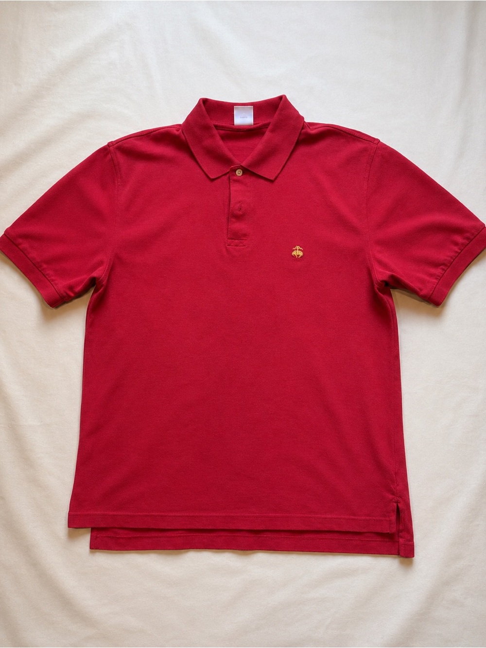 Brooks Brothers Red Polo with Embroidered Bee Logo